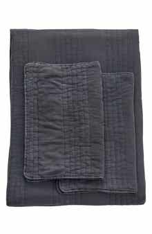 MELANGE HOME Stone Washed Cotton Quilt & Sham Set