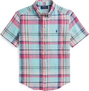 Polo Ralph Lauren Kids' Plaid Linen Button-Down Shirt