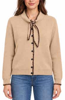 Ascot Neck Button Cardigan