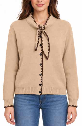 Ascot Neck Button Cardigan