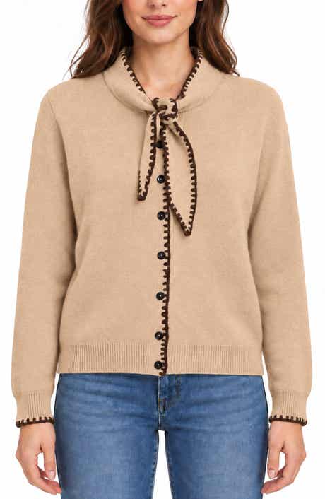 Ascot Neck Button Cardigan