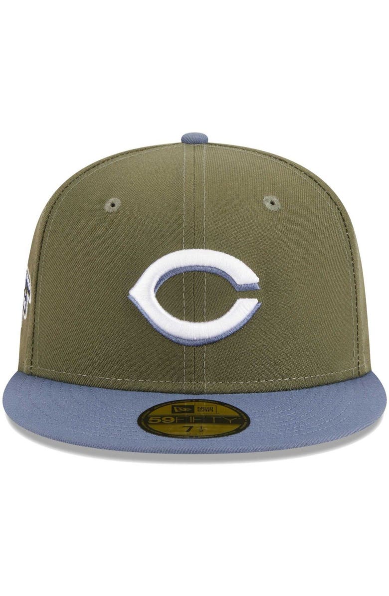 New Era Men's New Era Olive/Blue Cincinnati Reds 59FIFTY Fitted Hat, Alternate, color, 