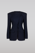 SAEMDI Navy Pinstripe Suit Jacket