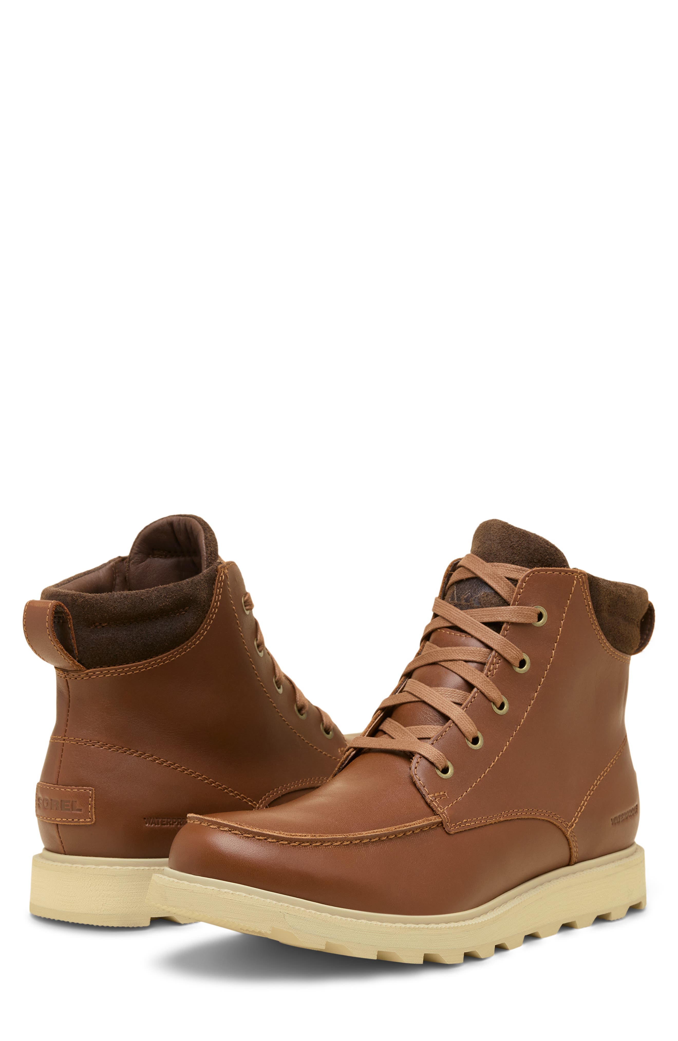 SOREL Madson II Moc Toe Waterproof Boot, Alternate, color, Velvet Tan/ Tobacco