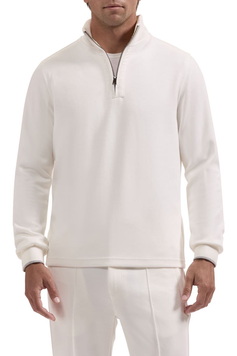Soft Touch Quarter Zip Pullover, Main, color, CHALK
