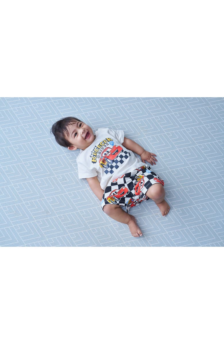 Disney Lightning McQueen Cars T-Shirt & French Terry Shorts Set, Alternate, color, Off White / Black, Cars