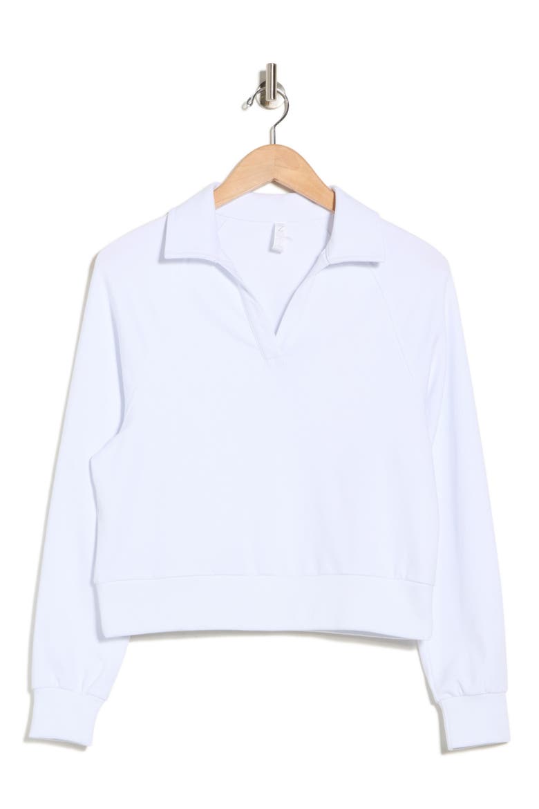Relay French Terry Polo Sweatshirt, Alternate, color, WHITE