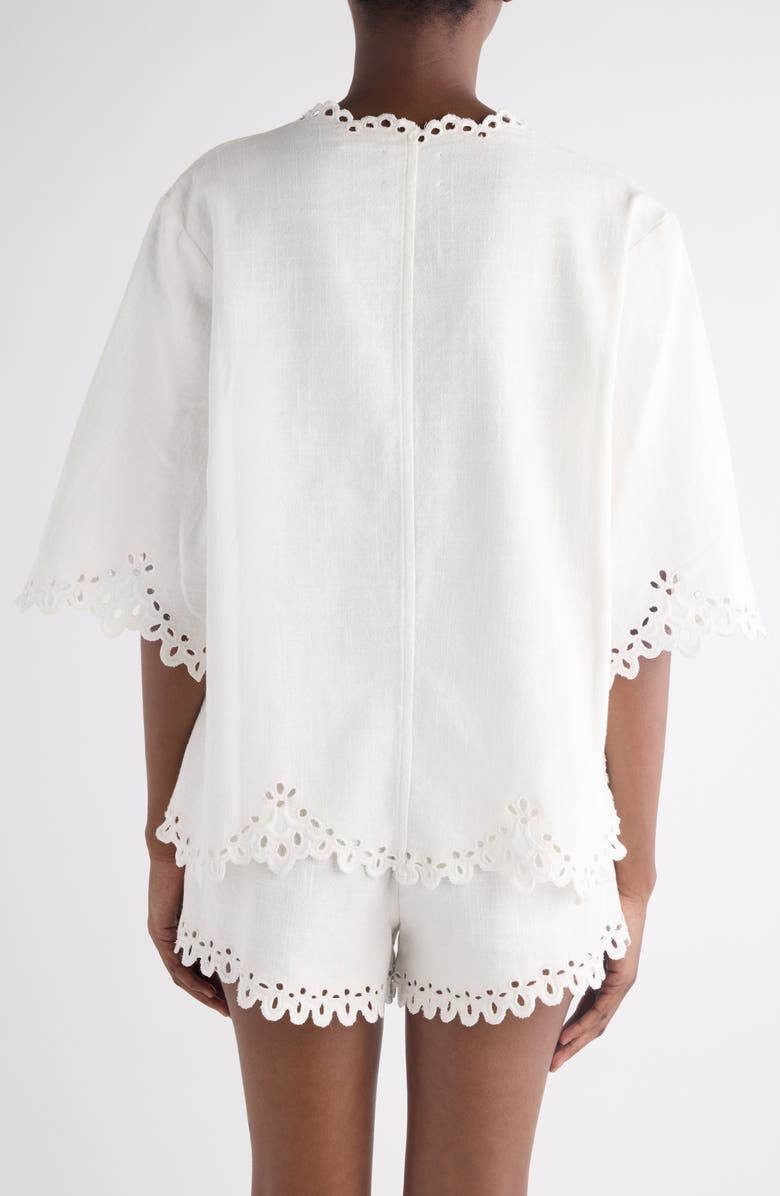 Isabel Marant Étoile Shana Eyelet Embroidered Cotton Tunic, Alternate, color, White