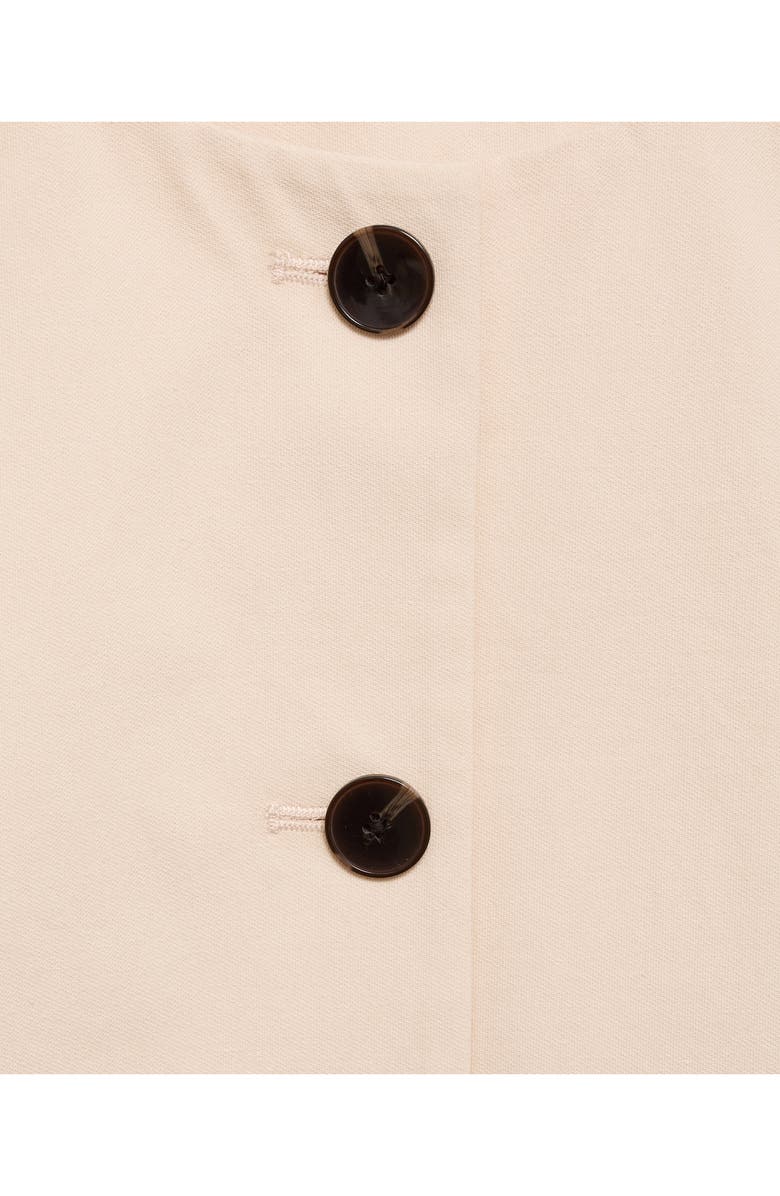 MANGO Button Cotton Crop Top, Alternate, color, Ecru