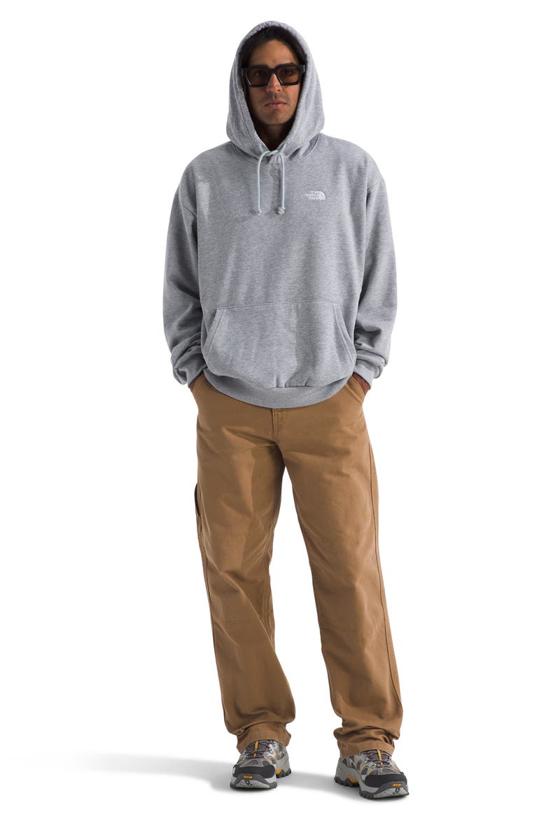Evolution Simple Dome Oversize Cotton Blend Hoodie, Alternate, color, TNF PALE GREY HEATHER