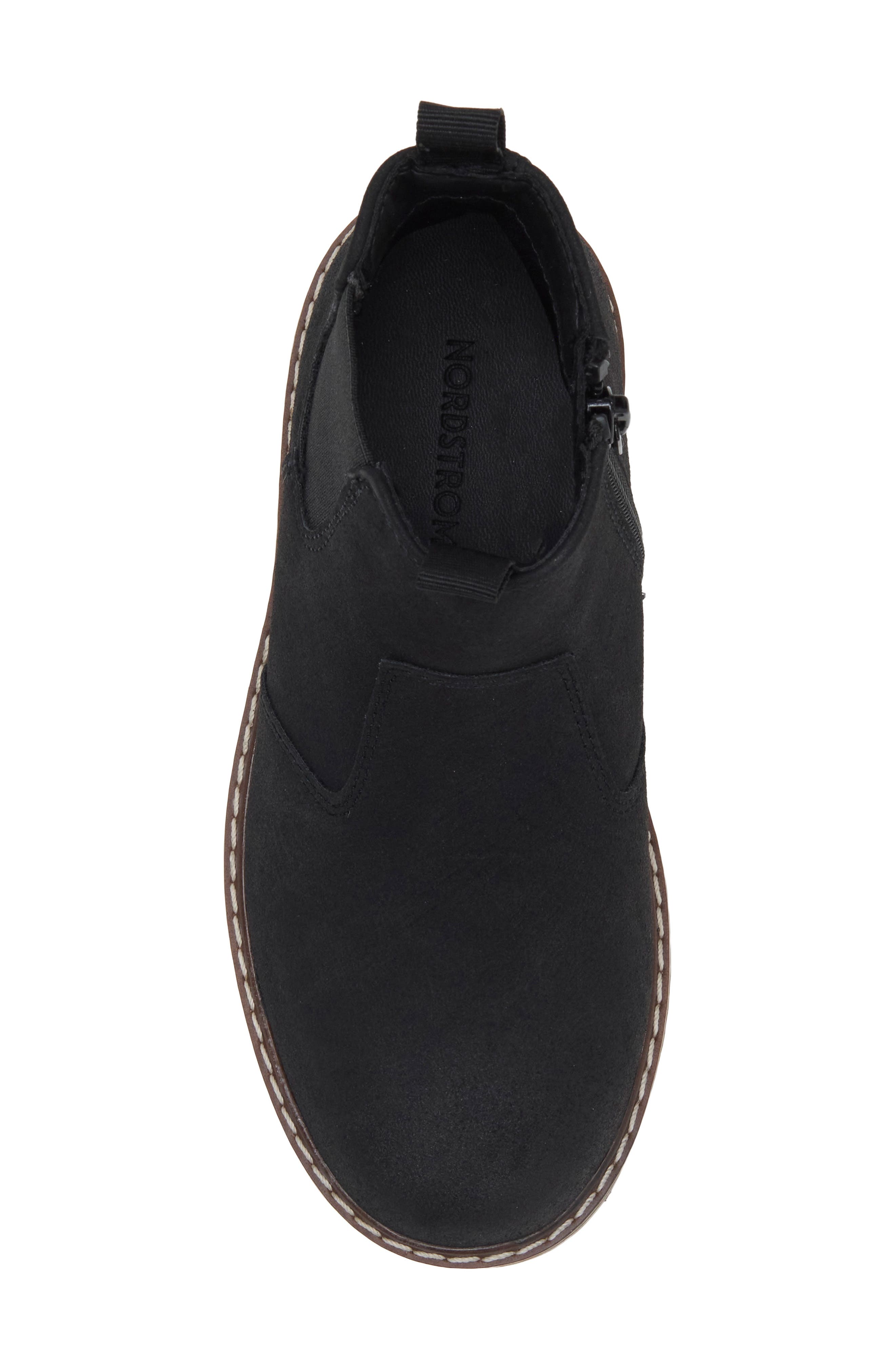 Kids' Connor Faux Leather Chelsea Boot, Alternate, color, BLACK