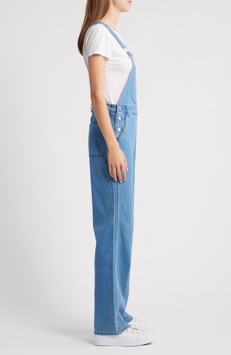 1822 Denim Baggy Straight Leg Denim Overalls, Alternate, color, 