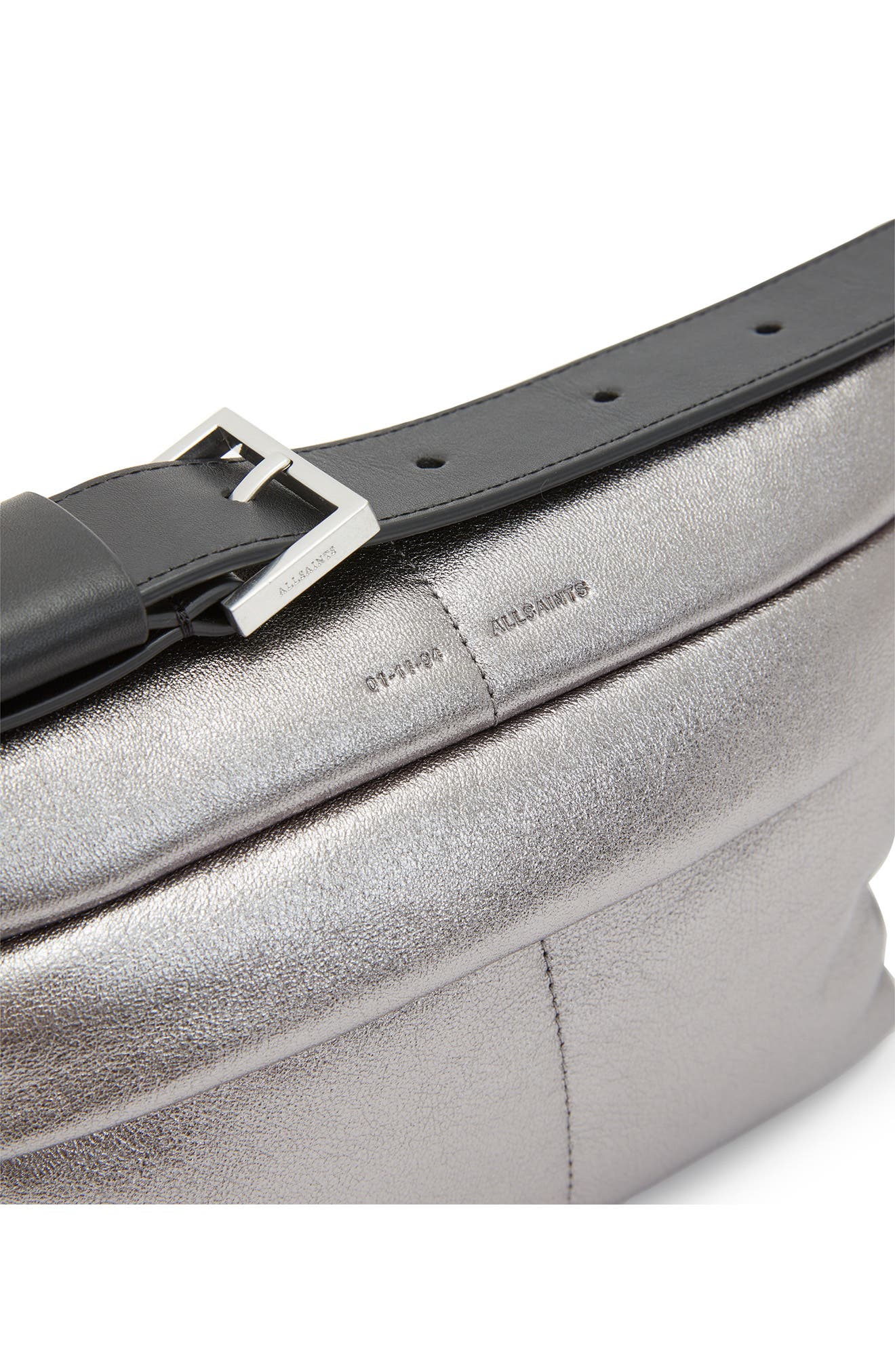 AllSaints Colette Quilted Leather Crossbody Bag, Alternate, color, 