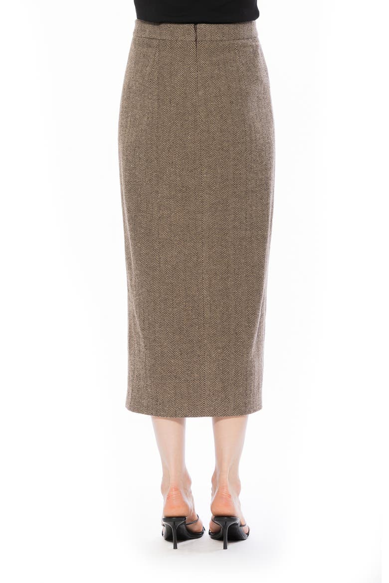 ONYX MIDI SKIRT WITH SIDE SLIT, Alternate, color, HERRINGBONE