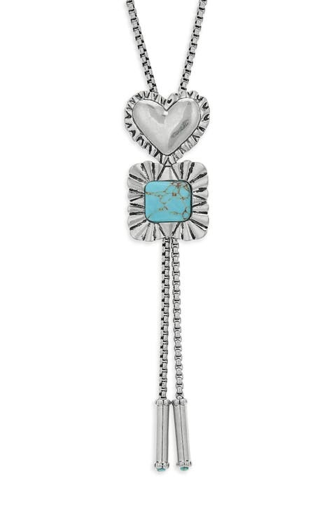 Ruffle Heart Bolo Necklace