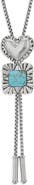 Lele Sadoughi Ruffle Heart Bolo Necklace