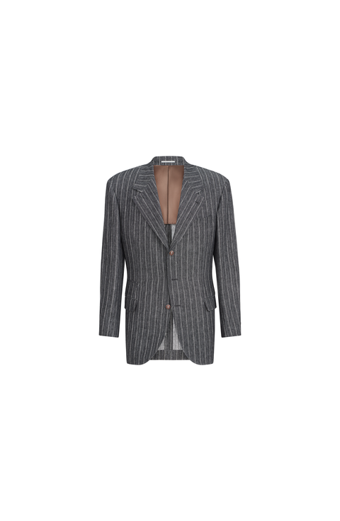 Chalk stripe chevron blazer