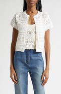 Ulla Johnson Abriana Eyelet Scallop Trim Cardigan