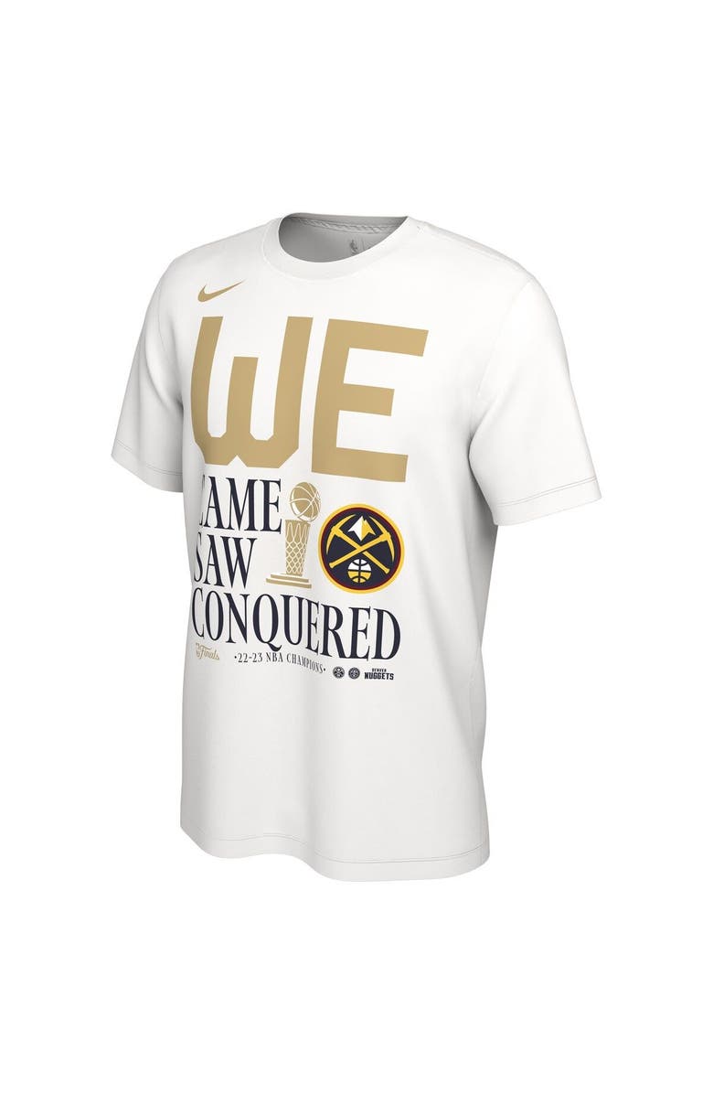 Nike Men's Nike White Denver Nuggets 2023 NBA Finals Champions Celebration Parade T-Shirt, Alternate, color, 