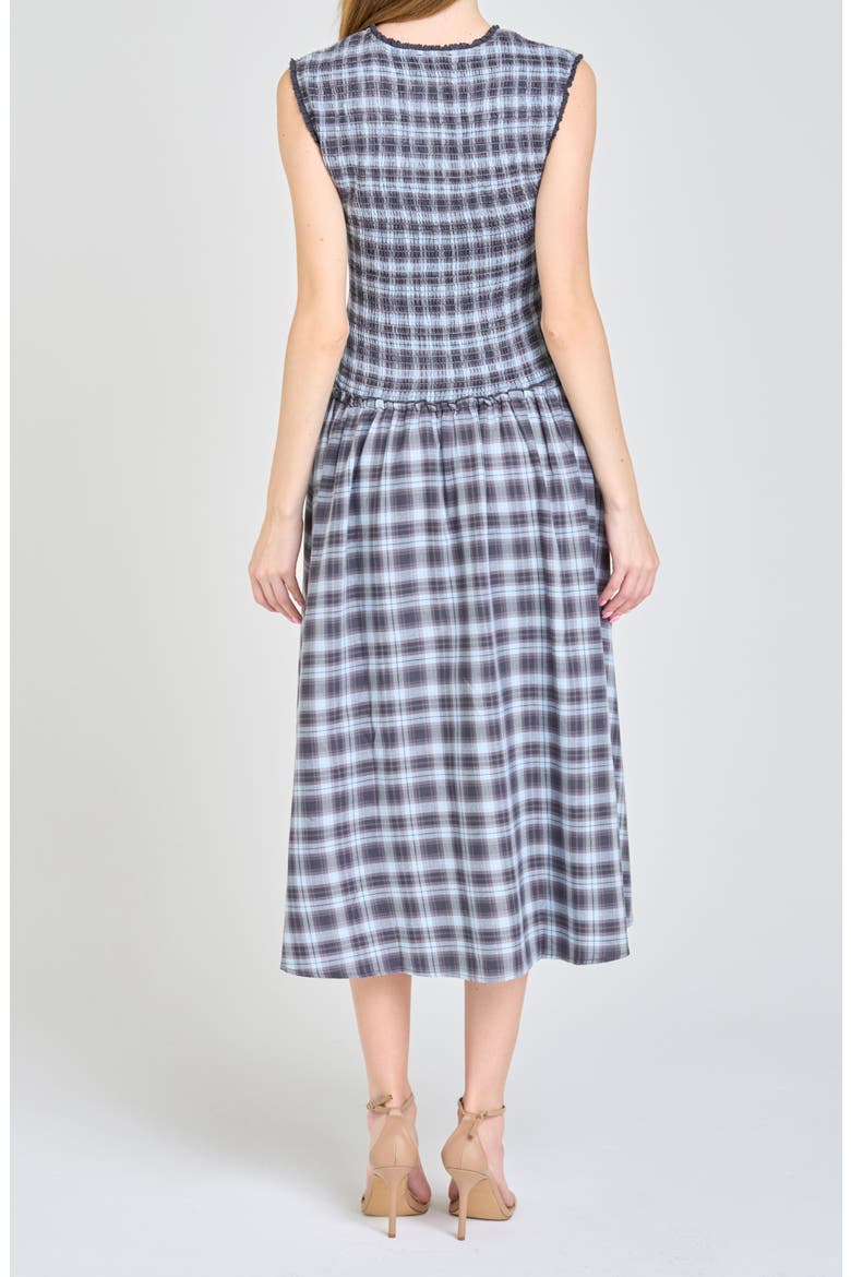 Adeline Smocked Cotton Midi Dress, Alternate, color, BLUE