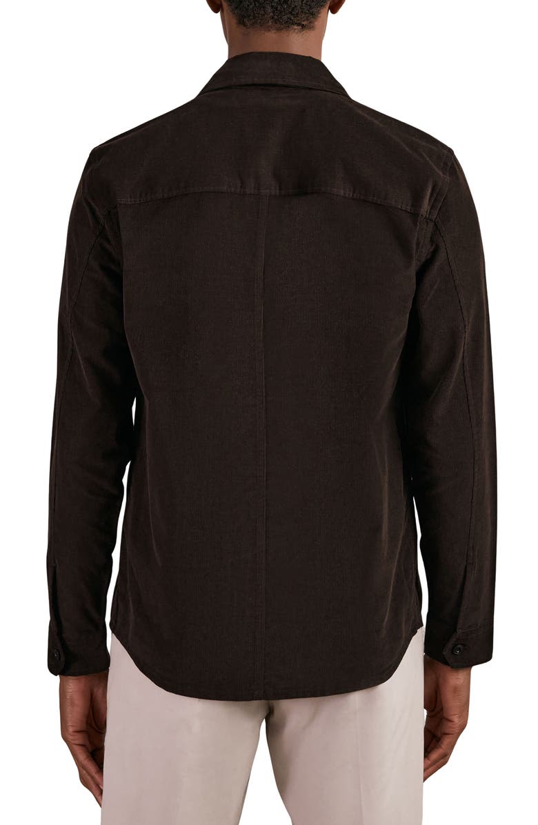 Reiss Kai Cotton Shirt Jacket, Alternate, color, Brown