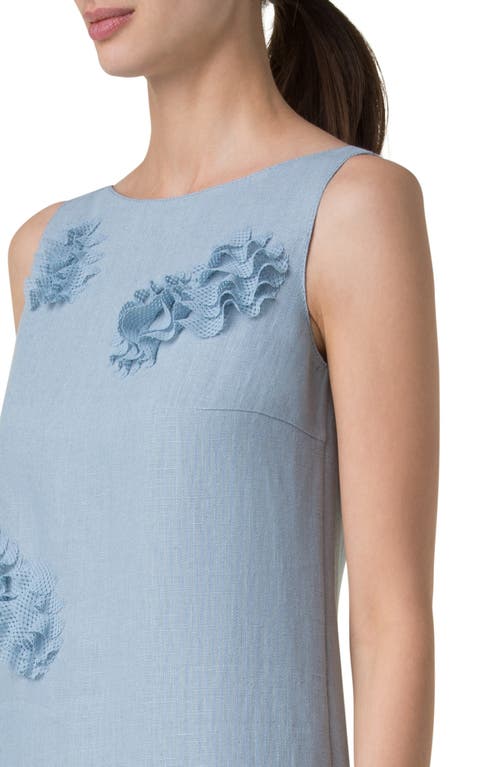 Akris Punto 3d Carnation Linen Shift Dress In Ice Blue