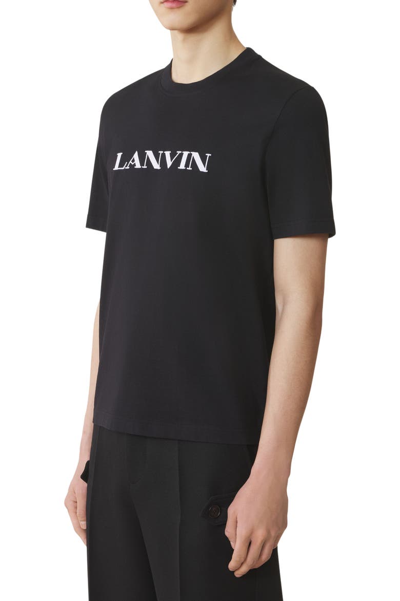 Embroidered Cotton T-Shirt, Alternate, color, Black