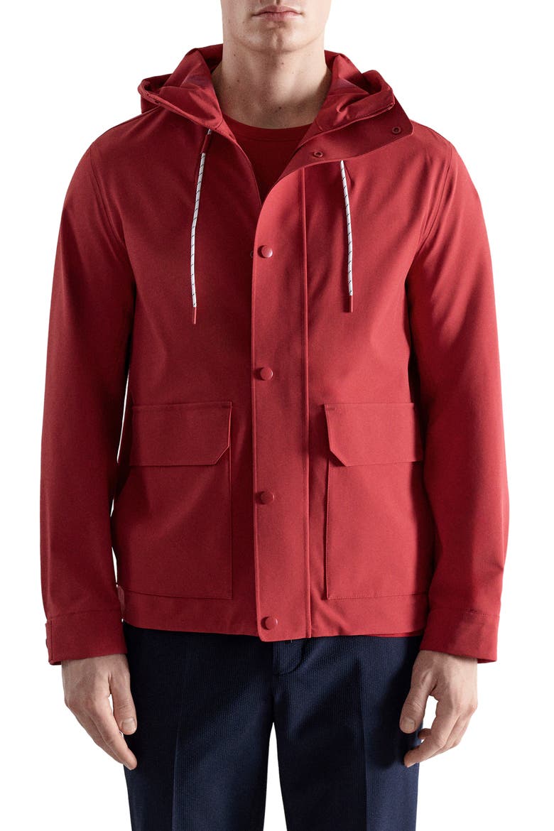 Water Repellent Thermolite® Hooded Jacket, Main, color, RED
