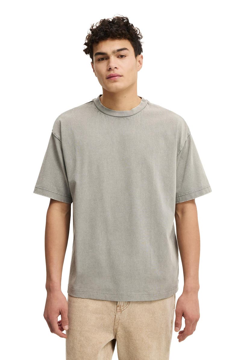 Cotton On Men's Box Fit Plain T-Shirt, Alternate, color, Slate Stone Wash