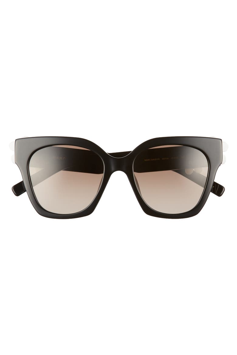 MARC JACOBS 52mm Daisy Cat Eye Sunglasses, Alternate, color, BLACK