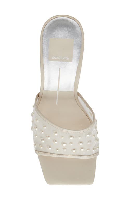 Dolce Vita Narda Pearl Womens Laceless Man Made Mule Sandals In Ivory Mesh