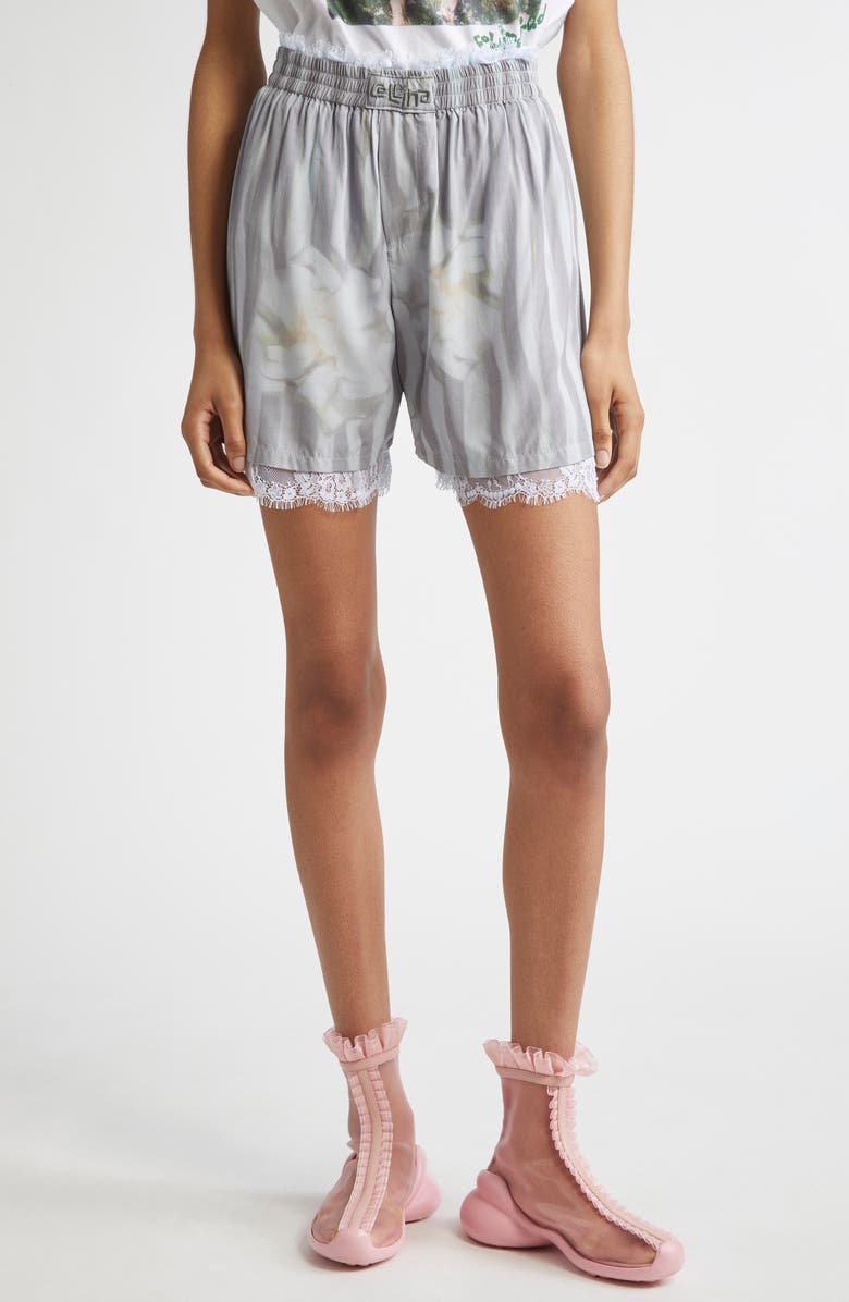 Collina Strada Odeon Lace Trim Boxer Shorts, Main, color, 