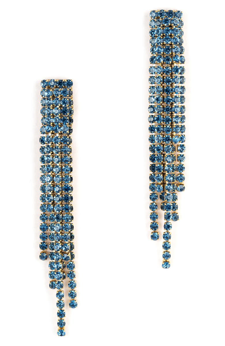 Deepa Gurnani Elisa Crystal Linear Drop Earrings, Main, color, 