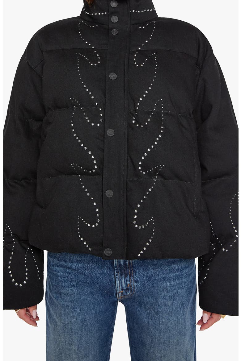 The Drop Pillow Fight Studded Puffer Jacket, Alternate, color, BLACK SMOKE