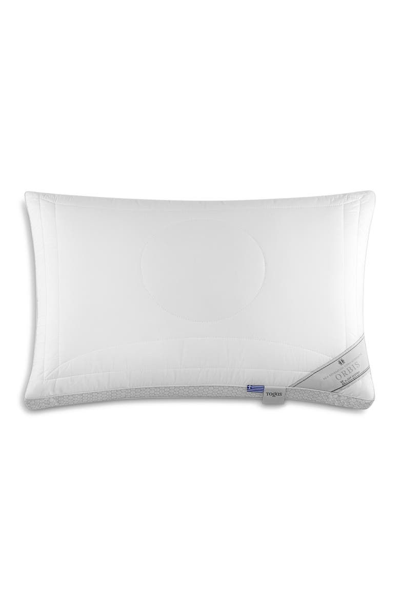 Orbis siliconized 3D microfiber pillow, Main, color, White