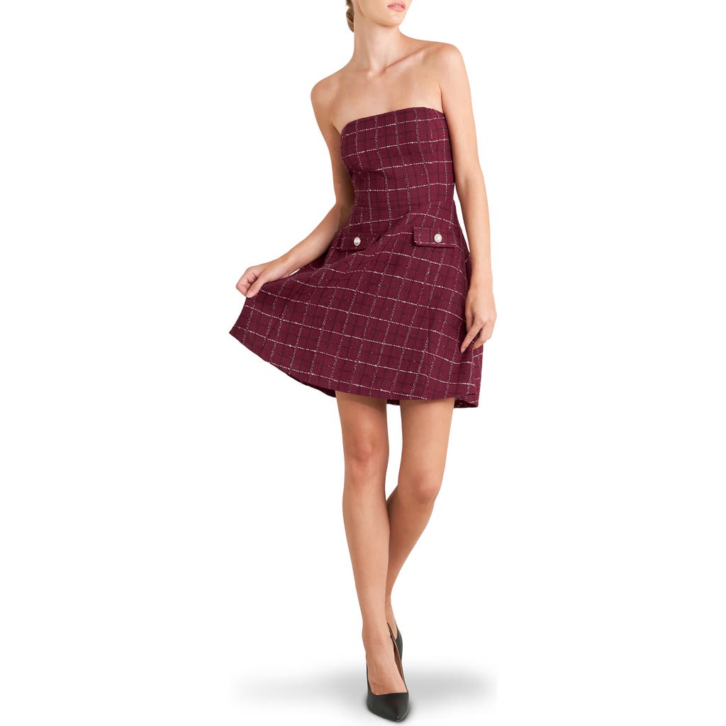 Freemarket Bouclé Tweed Strapless Minidress In Multi