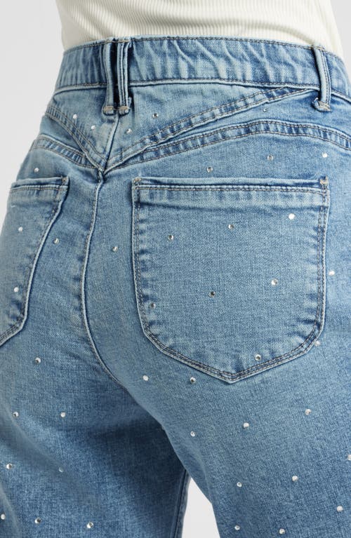 Wit & Wisdom Bennett 'ab'solution Skyrise Rhinestone Raw Hem High Waist Ankle Barely Bootcut Jeans