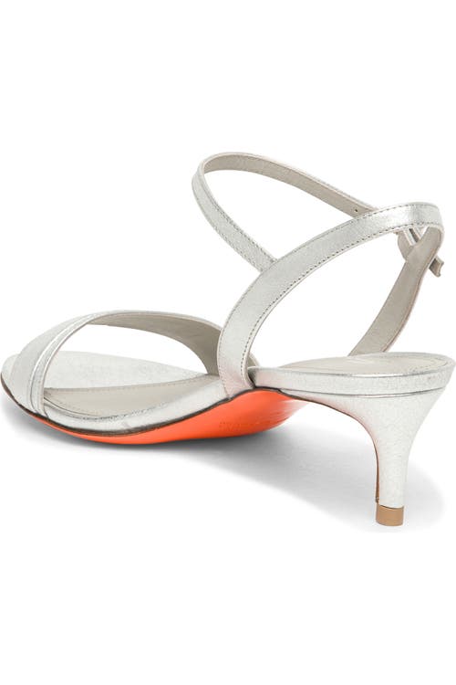 Santoni Mid-heel Sandal In Silver