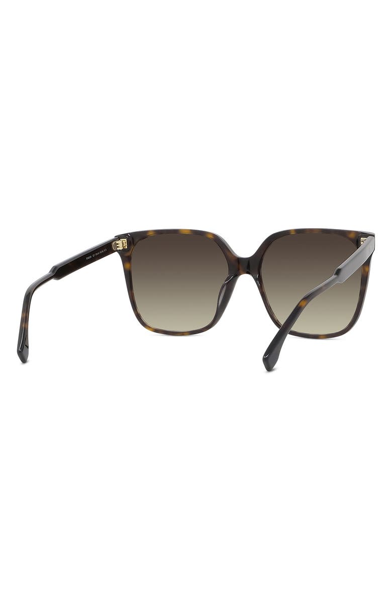 Fendi 'Fendi Fine 59mm Geometric Sunglasses, Alternate, color, Dark Havana / Gradient Brown