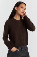 Chinti 
Parker Wool Cashmere Blend Crew Neck Cropped Cardigan