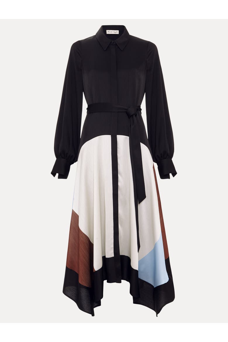 Samalie Satin Hanky Dress, Alternate, color, Black