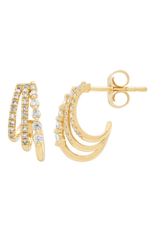Frankie & Zoe Diamond Hoop Earrings In Gold