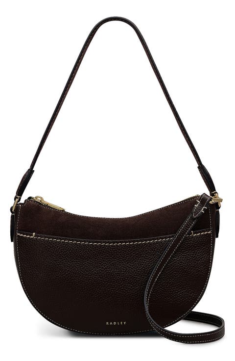 Portland Way Small Zip Top Leather Shoulder Bag