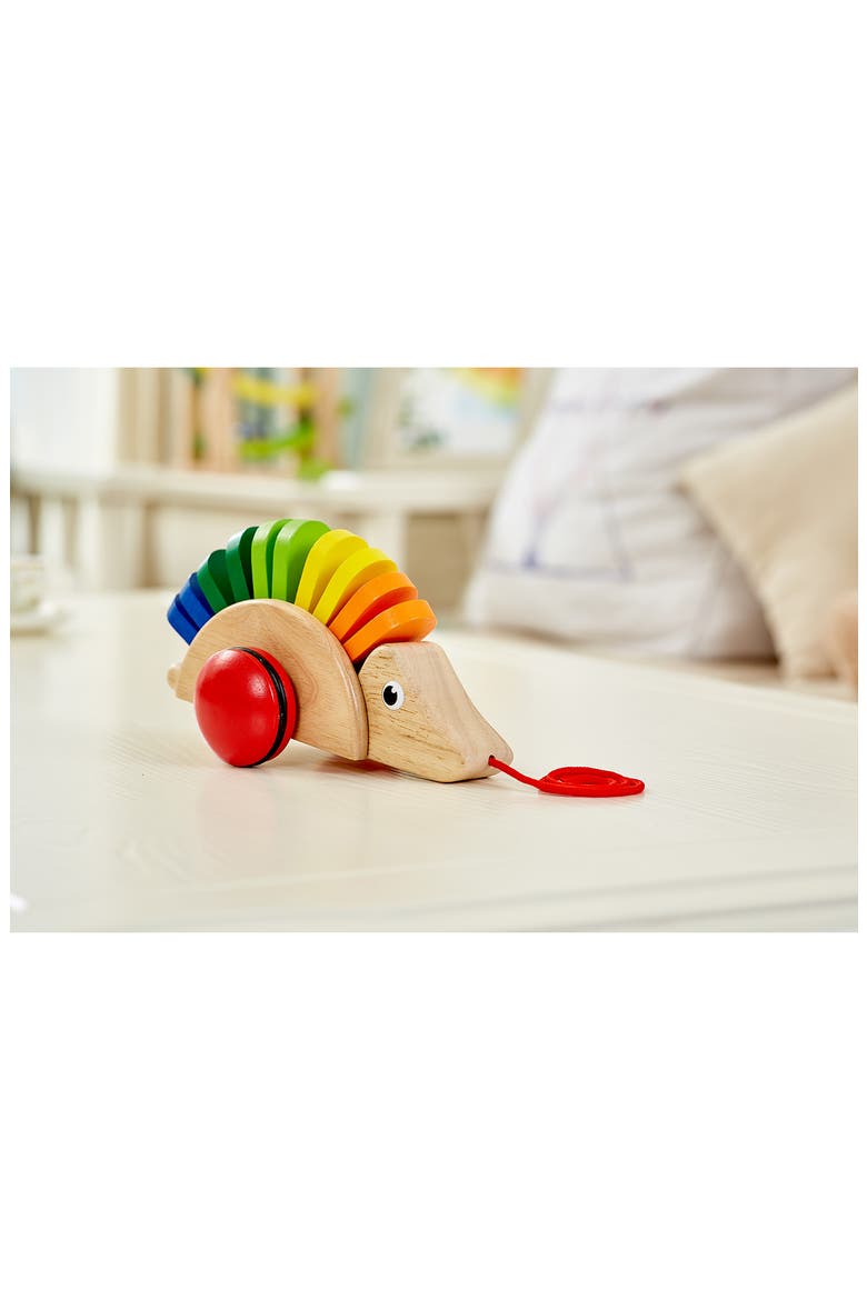 Wood Pull Along Toy Porcupine, Alternate, color, NO COLOR