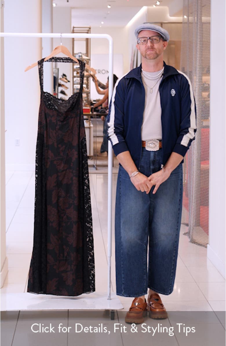 Love You Most Print Lace Halter Maxi Dress, sales video thumbnail