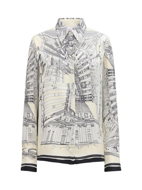 CAMERON Rome scarf shirt White