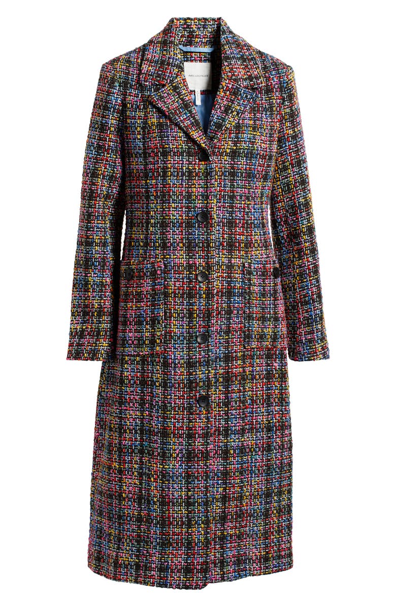 Avec Les Filles Tweed Longline Coat, Alternate, color,