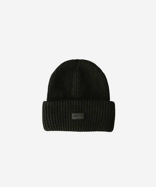 Gigi Pip Gigi Merino Wool Chunky Ribbed Beanie In Black
