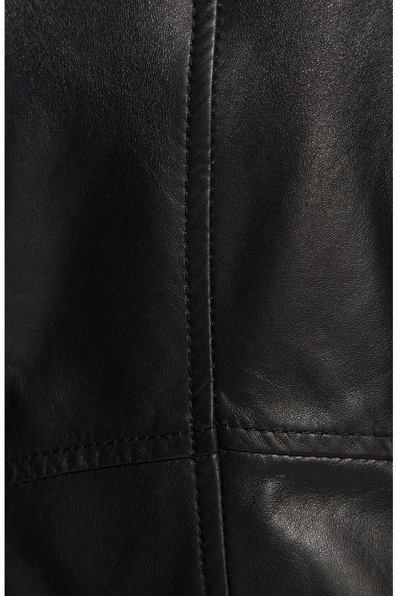 'Waterfall' Leather Jacket, Alternate, color, BLACK