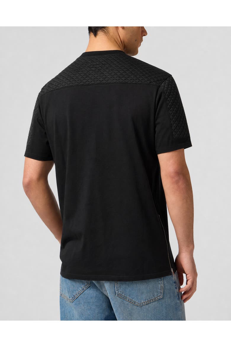Jersey T-Shirt Padded Sleeves Men, Alternate, color, black